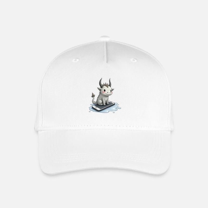 cute mythical creature on iPhone - Kinder Bio Basecap - Weiß