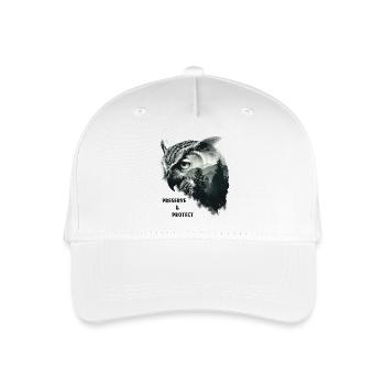 Preserve & Protect Eule Eulen Vogel Wald Natur Uhu - Kinder Bio Basecap - Weiß - Vorne