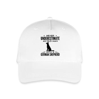 Never Underestimate Old Man With A German Shepherd - Organic Kids’ Baseball Cap - white - Front