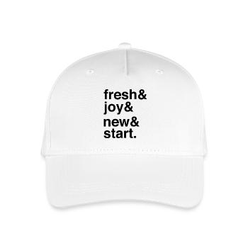 Un nouveau départ et une énergie positive pour de nouveaux voyages - Casquette de baseball bio Enfant - blanc - Devant