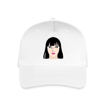 Woman with lipstick and tears - Organic Kids’ Baseball Cap - white - Front