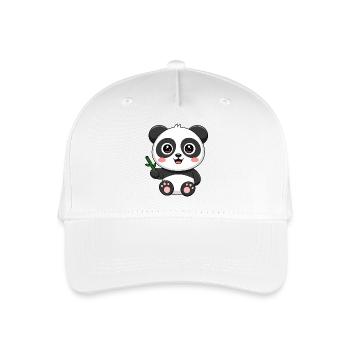 Süßer Baby Panda mit Bambus - Kinder Bio Basecap - Weiß - Vorne
