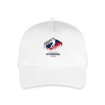 Kitzbühel, Österreich 2025 Skitour Bekleidung - Kinder Bio Basecap - Weiß - Vorne