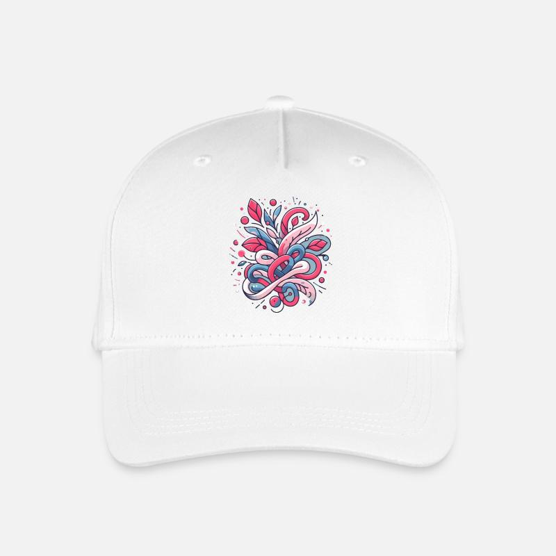 Abstract Floral Pattern - Organic Kids’ Baseball Cap - white