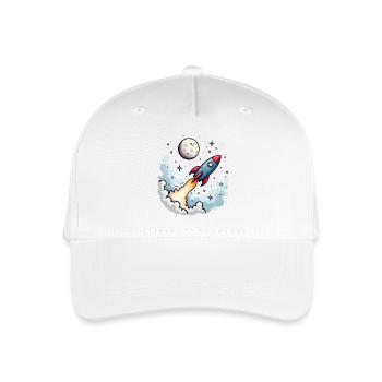 Une fusée comique s’envole vers la lune - Casquette de baseball bio Enfant - blanc - Devant