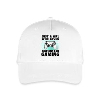 Gamer and Dolphins: Video Games and Dolphins - Organic Kids’ Baseball Cap - white - Front