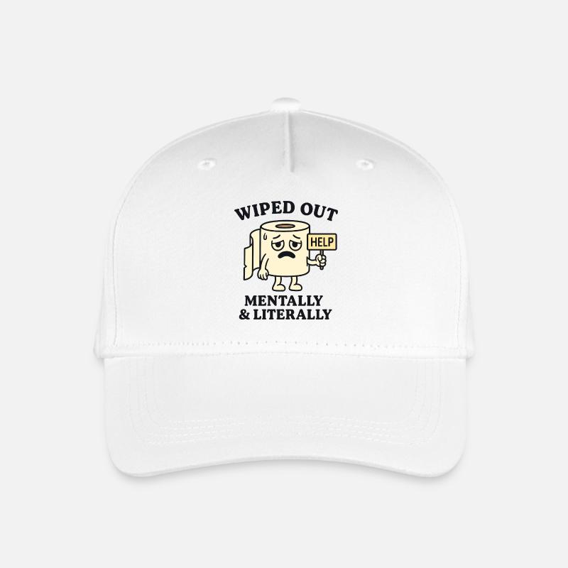 Wiped Out – Mentally and Literally - Organic Kids’ Baseball Cap - white
