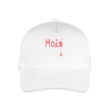 Moin Salutation Moin avec mouette en rouge - Casquette de baseball bio Enfant - blanc - Devant