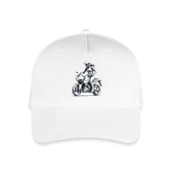 Biker Girl - Motorbike Design - Organic Kids’ Baseball Cap - white - Front