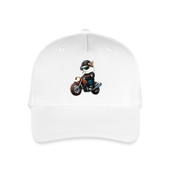 Motorcyclist Cat - Organic Kids’ Baseball Cap - white - Front