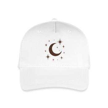 "Himmlischer Mond" - Kinder Bio Basecap - Weiß - Vorne