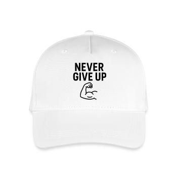 Nie Aufgeben Kraftarm - Kinder Bio Basecap - Weiß - Vorne