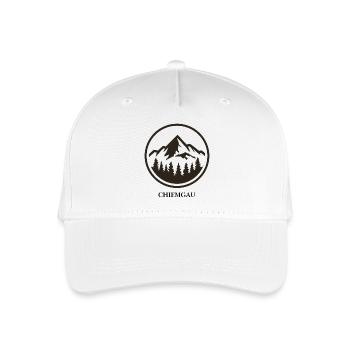 Alpenlogo – Minimalistisches Berg- & Waldmotiv im  - Kinder Bio Basecap - Weiß - Vorne