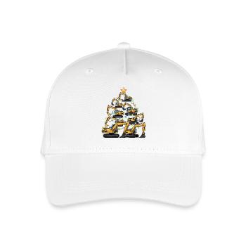 Lustiger Bagger Weihnachtsbaum Geschenk - Kinder Bio Basecap - Weiß - Vorne