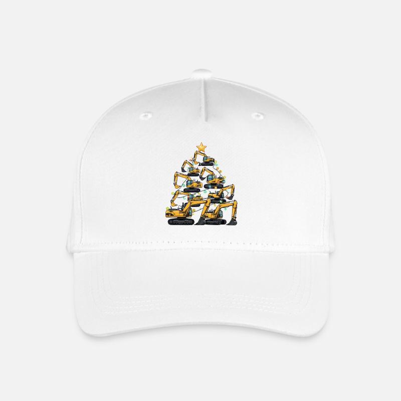 Lustiger Bagger Weihnachtsbaum Geschenk - Kinder Bio Basecap - Weiß
