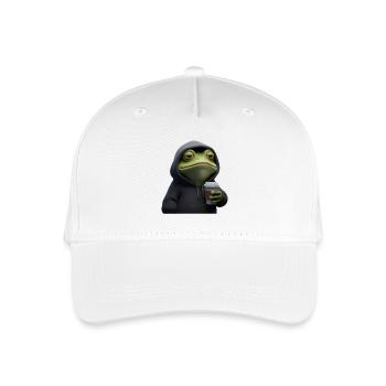 Grenouille fatiguée en sweat à capuche avec café – Drôle de design - Casquette de baseball bio Enfant - blanc - Devant