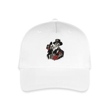 Gothic Skeleton Couple mit Rosen - Kinder Bio Basecap - Weiß - Vorne