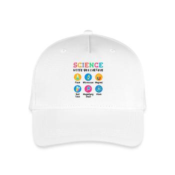 Wissenschaft macht neugierig - Kinder Bio Basecap - Weiß - Vorne