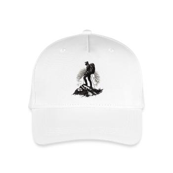Mountaineer motif in the sunbeam - Organic Kids’ Baseball Cap - white - Front