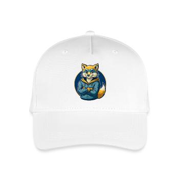 Arktischer Fuchs Kawaii Maskottchen Cartoon Clipart-Logo - Kinder Bio Basecap - Weiß - Vorne