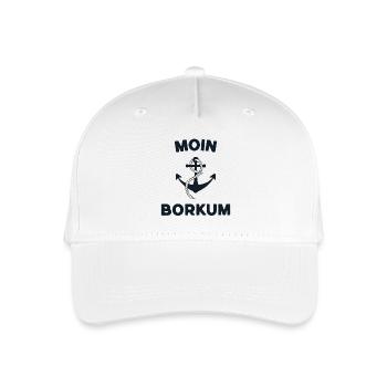 Moin Borkum – Maritimes Anker-Design - Kinder Bio Basecap - Weiß - Vorne