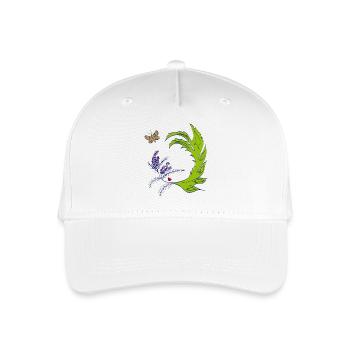 Lavendelkranz mit Schmetterling - Kinder Bio Basecap - Weiß - Vorne