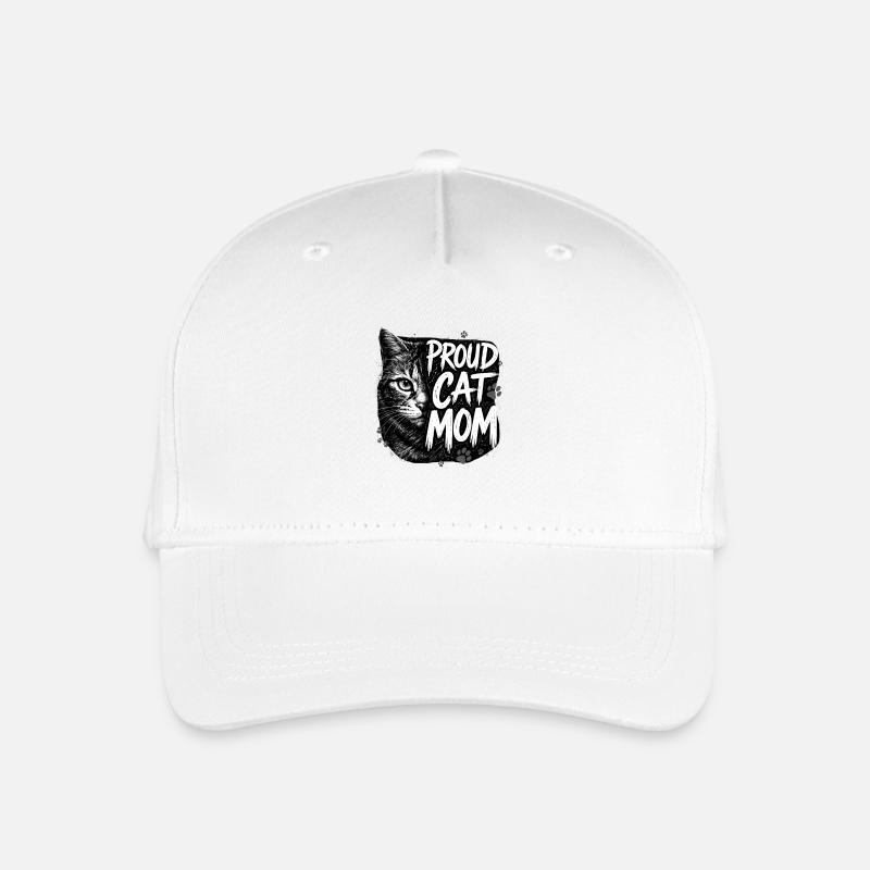 Proud Cat Mom - Cat Lover Gift - Organic Kids’ Baseball Cap - white