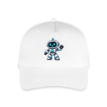 Kleiner Neonroboter Gruß - Kinder Bio Basecap - Weiß - Vorne