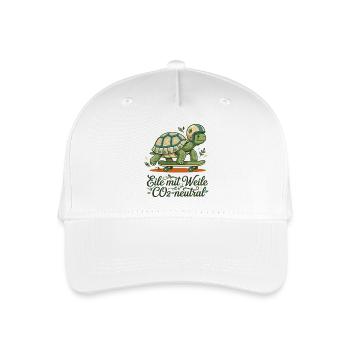 Schildkröte Skateboard Nachhaltig Spruch Design - Kinder Bio Basecap - Weiß - Vorne