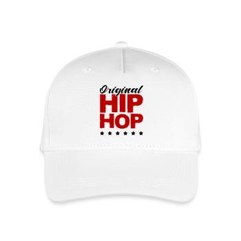 Hip Hop Schriftzug Rot Distressed - Kinder Bio Basecap - Weiß - Vorne