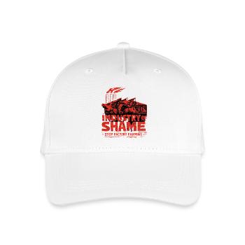 Industry of Shame – Stop Factory Farming - Organic Kids’ Baseball Cap - white - Front