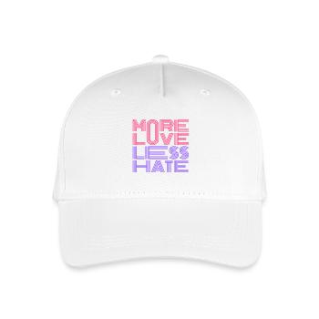 Mehr Liebe, weniger Hass - Kinder Bio Basecap - Weiß - Vorne