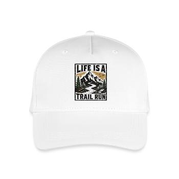 Life Is A Trail Run Mountain Badge - Organic Kids’ Baseball Cap - white - Front