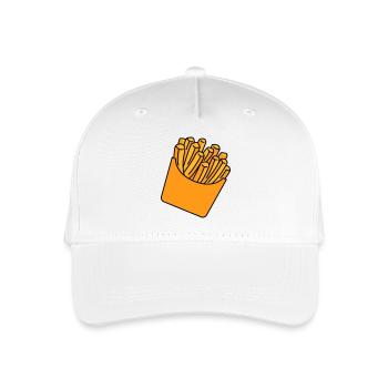 Pommes Fries Illustration - Kinder Bio Basecap - Weiß - Vorne