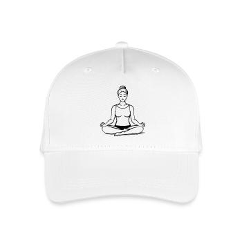 Meditierende Frau Yoga - Illustration - Kinder Bio Basecap - Weiß - Vorne
