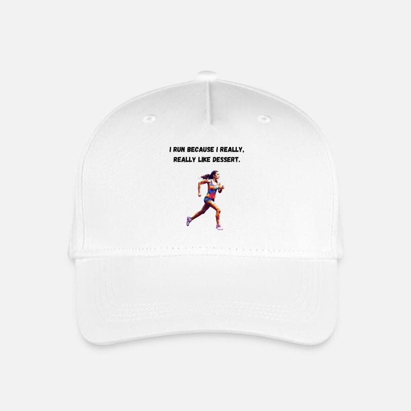 I run because I really, really like dessert. - Kinder Bio Basecap - Weiß