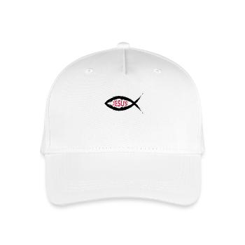 Fish symbol jesus religion - Organic Kids’ Baseball Cap - white - Front