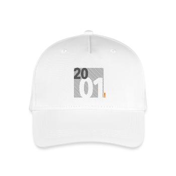 Hergestellt im Jahr 2001 Retro Modernistisches Design Geburtstagsgeschenk - Kinder Bio Basecap - Weiß - Vorne