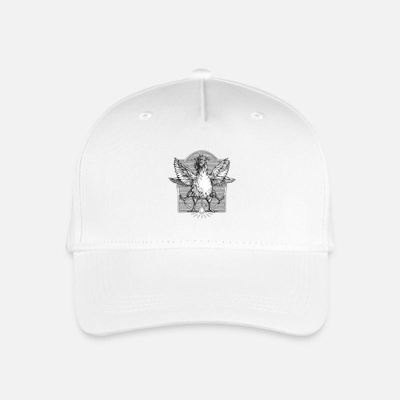 Der Hahn Vitruvian - Kinder Bio Basecap - Weiß