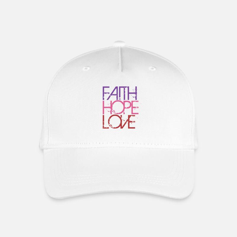 LOVE FAITH HOPE - Kinder Bio Basecap - Weiß