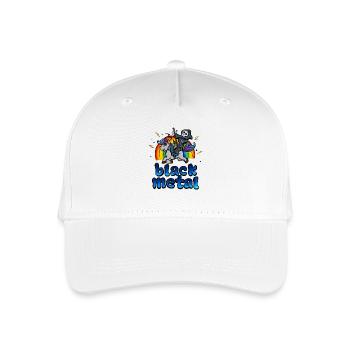 Noir musique métal Unicorn poney arc-en-Rose Fan - Casquette de baseball bio Enfant - blanc - Devant