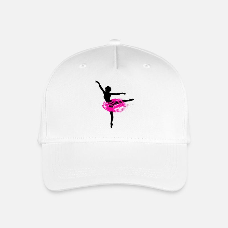 Ballerina mit Tutu Silhouette Ballet Tänzerin - Kinder Bio Basecap - Weiß