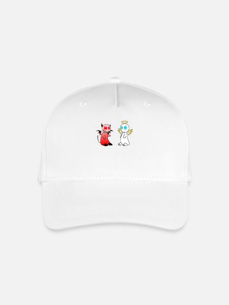 Engelchen & Teufelchen Motiv - Kinder Bio Basecap - Weiß