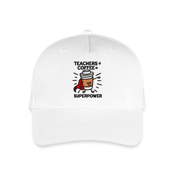 Professeurs + café = superpower superhero - Casquette de baseball bio Enfant - blanc - Devant