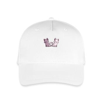 Katzenliebe – Zwei Herzen, Ein Schweif - Kinder Bio Basecap - Weiß - Vorne