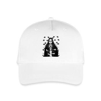 Nonne Dämon Fledermäuse Satanisch Horror Halloween - Kinder Bio Basecap - Weiß - Vorne