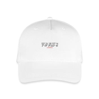 Liverpool Koordinaten - Kinder Bio Basecap - Weiß - Vorne