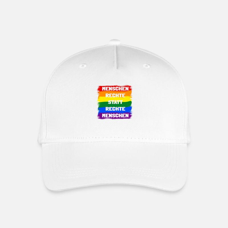 Menschenrechte statt rechte Menschen Regenbogen - Kinder Bio Basecap - Weiß