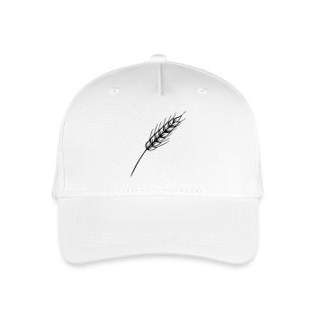 Feinkörniger Stiel - Kinder Bio Basecap - Weiß - Vorne