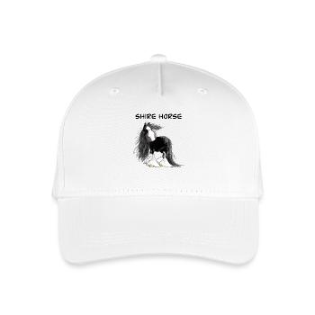 Shire Horse I Kaltblut Pferd - Kinder Bio Basecap - Weiß - Vorne